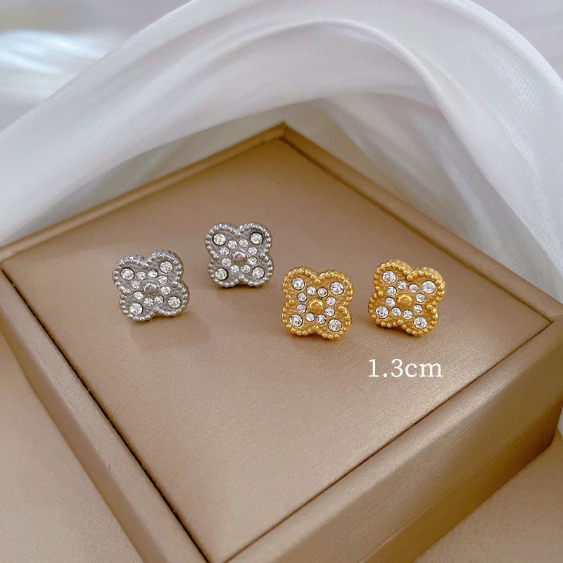 Minimalist Lucky Clover Stud Earrings for Parties