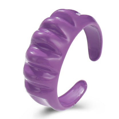 Colorful jelly alloy hollow ring