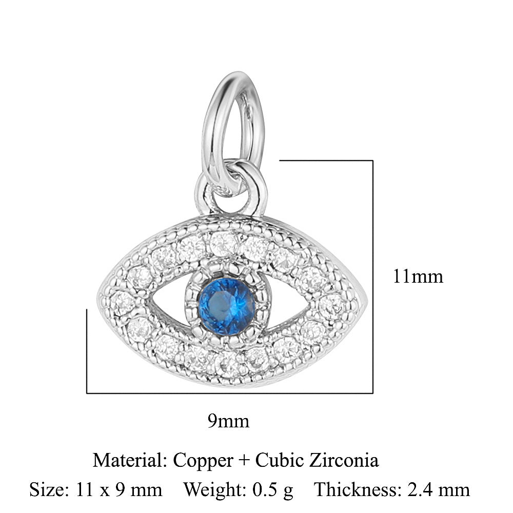 Cross Star Moon Copper Zircon Pendant