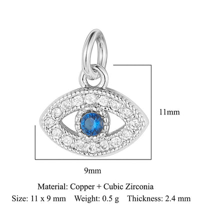 Cross Star Moon Copper Zircon Pendant