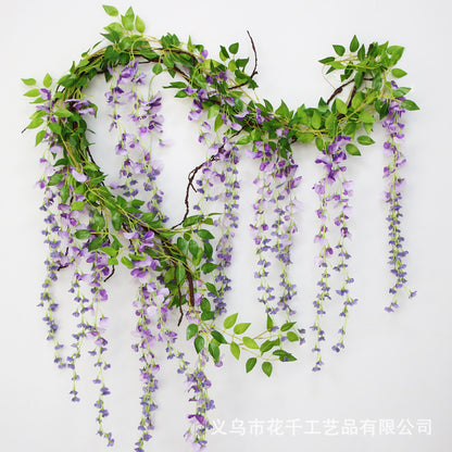 Artificial wisteria flower rattan decoration