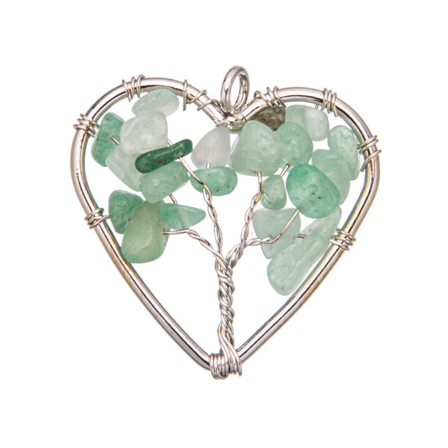 Crystal crushed stone 3cm heart pendant