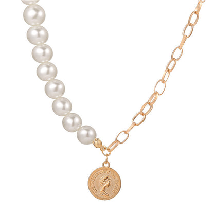 New Coin Head Seal Chain Necklace