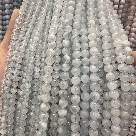 4-10MM natural stone aquamarine round beads loose beads