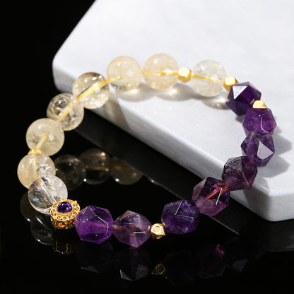 Natural citrine and amethyst bracelet.