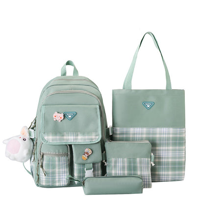 4-piece backpack for girls junior high school students