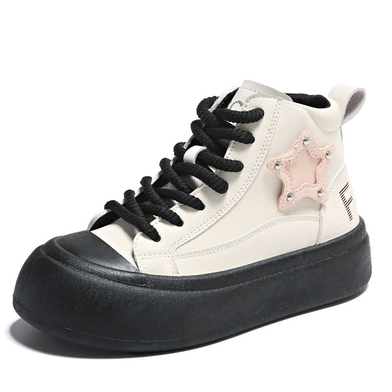 New thick bottom high top big head star sneakers for women