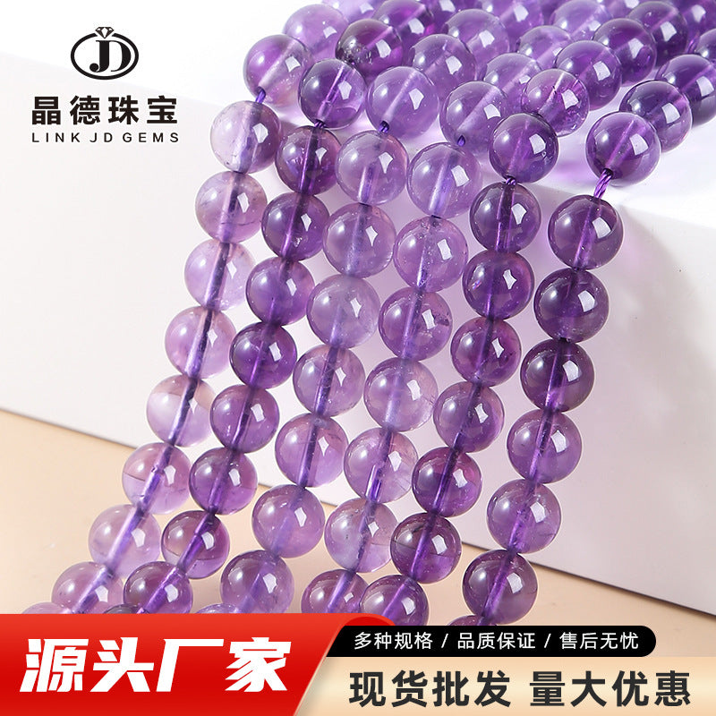 Amethyst loose beads crystal round beads hand work in progress