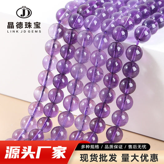 Amethyst loose beads crystal round beads hand work in progress