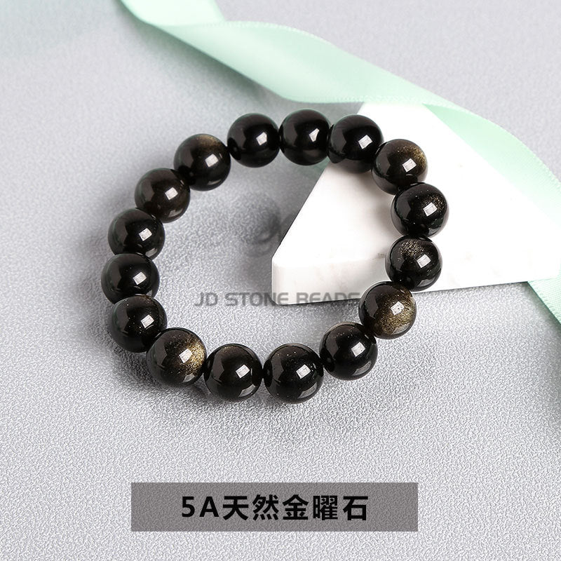 Obsidian bracelet simple single circle