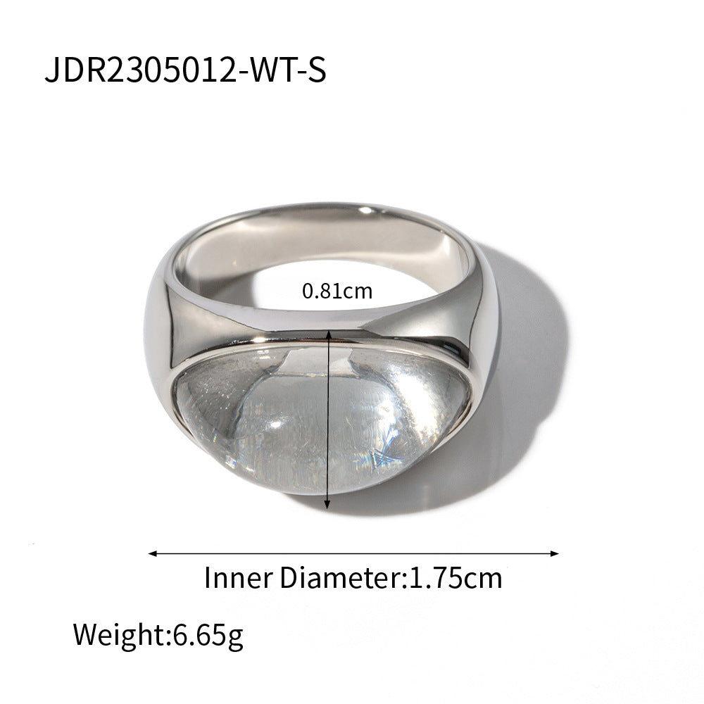 Stainless Steel Clear Closed Ring