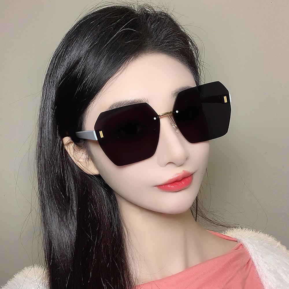 Frameless Sunglasses Women Korean Retro UV Protection