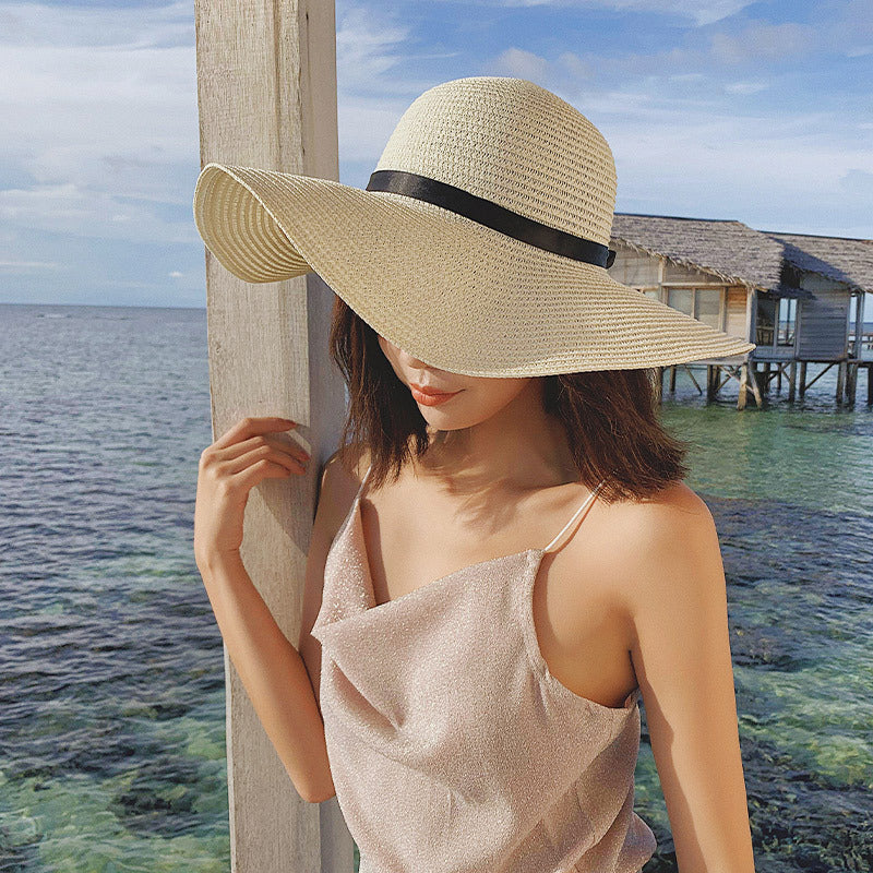 Straw Wide Brim Sun Beach Hat