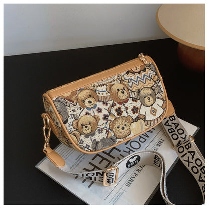 Cute cartoon print personalized saddle bag