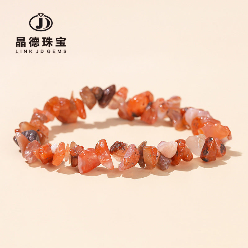 Natural Nanhong agate gravel bracelet