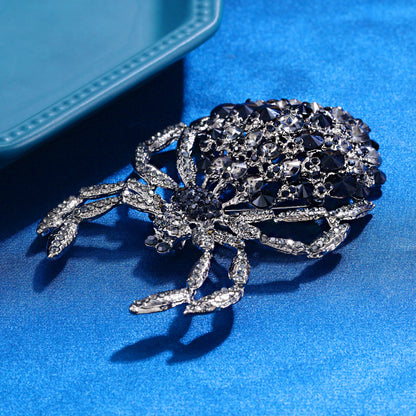 Diamond Spider Brooch