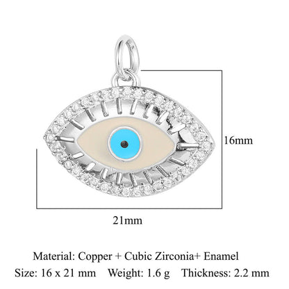 Devil's Eye Cross Copper Zircon Pendant