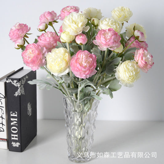 3 heads flocking Qianzi Lulian artificial flower