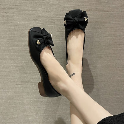 Flat heel PU flat bottom shallow mouth shoes