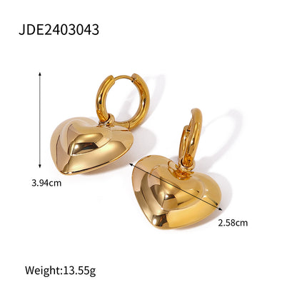 16k gold heart earrings