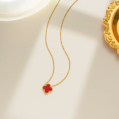 Classic Korean Double-sided Clover Necklace, Non-fading