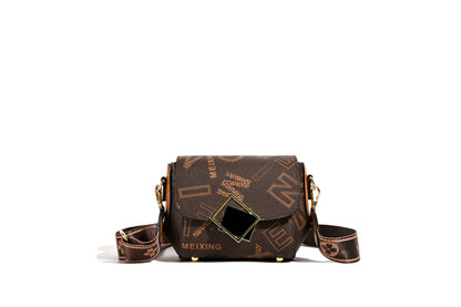 Wide shoulder strap versatile plaid print bag