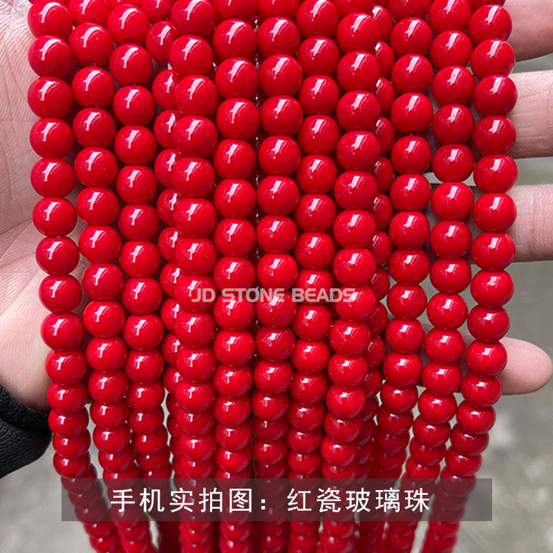 Glass beads loose beads DIY colored glass beads 4-14mm