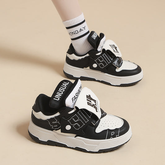 1 Thick-soled color-blocked couple casual shoes