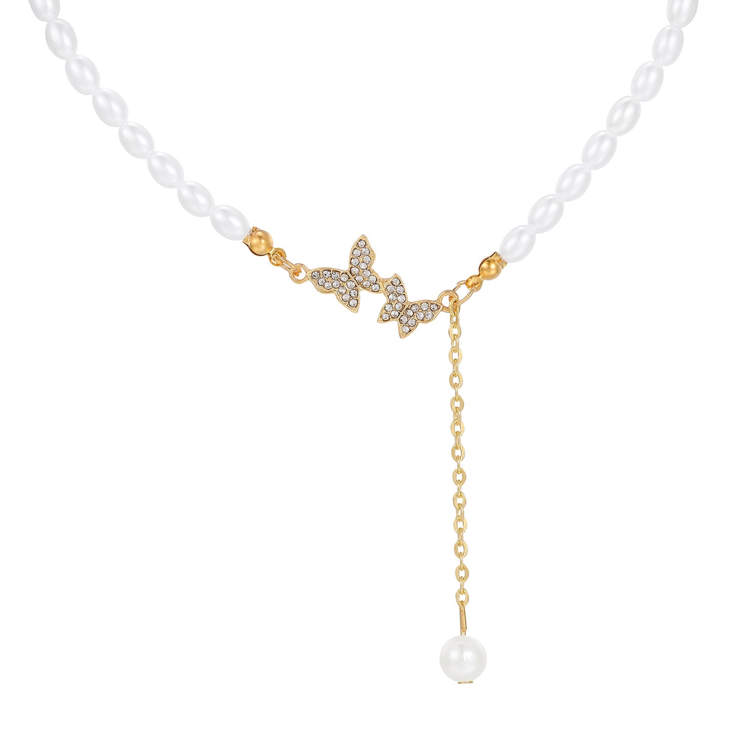 Pearl butterfly necklace niche design