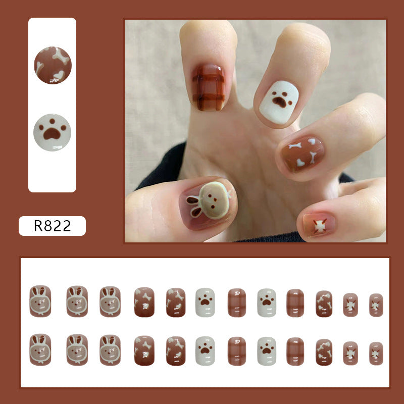 Cute Bunny Sweetheart Fake Nails