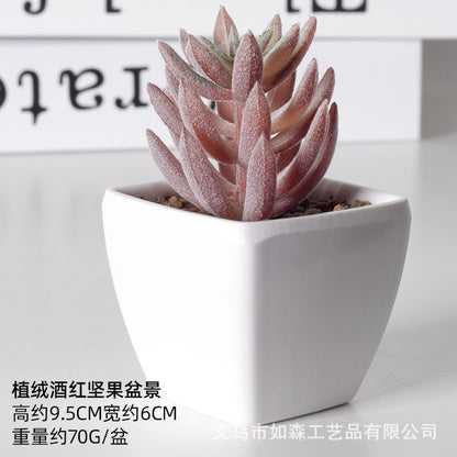 Simulation of succulent plastic bonsai artificial flowers combination