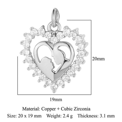 Heartbeat Eyes Mom Copper Zircon Pendant