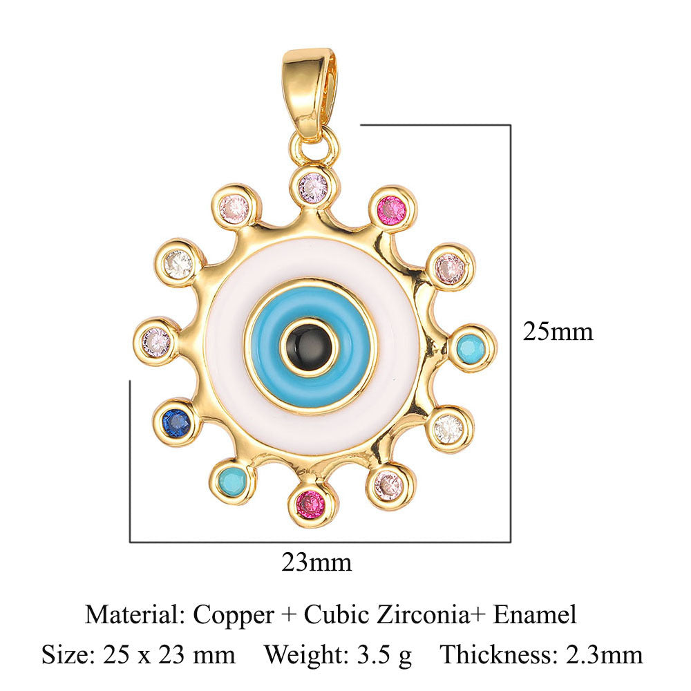 Copper Zircon Pendant Devil's Eye