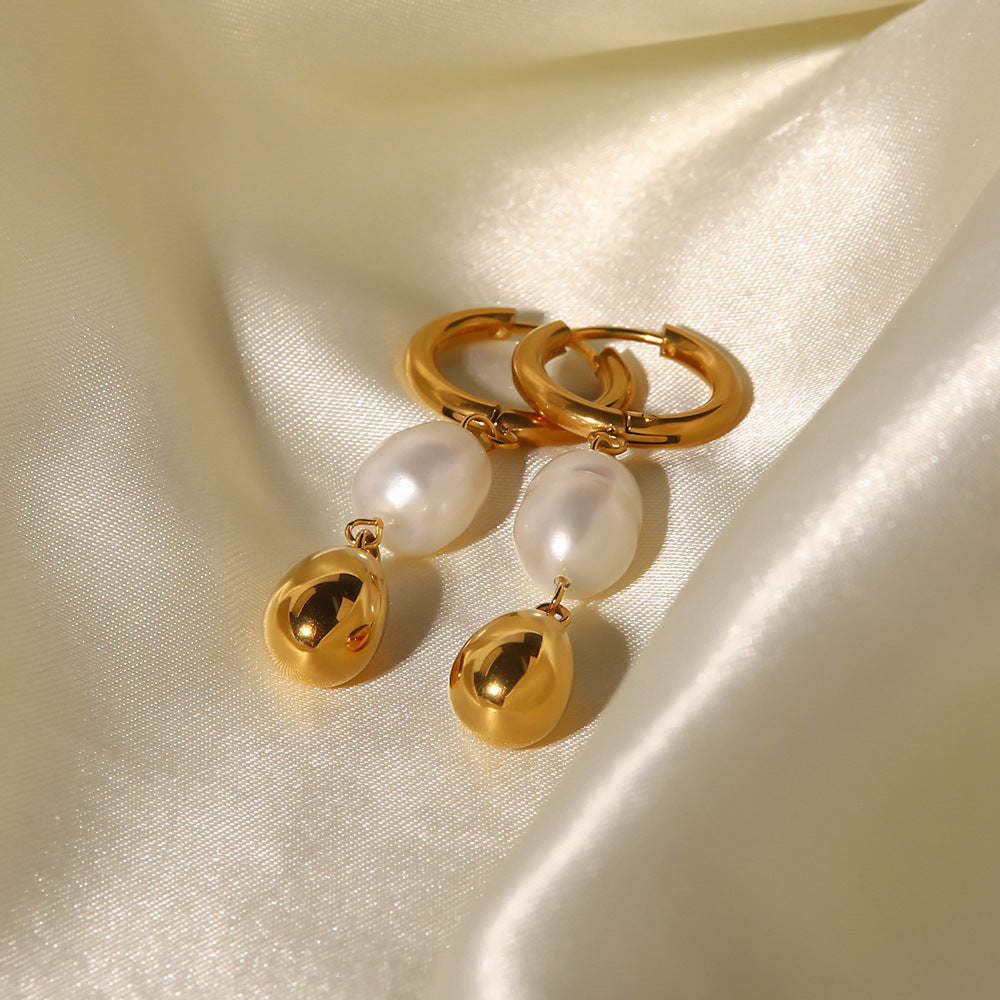 Natural pearl 18K gold plated earrings