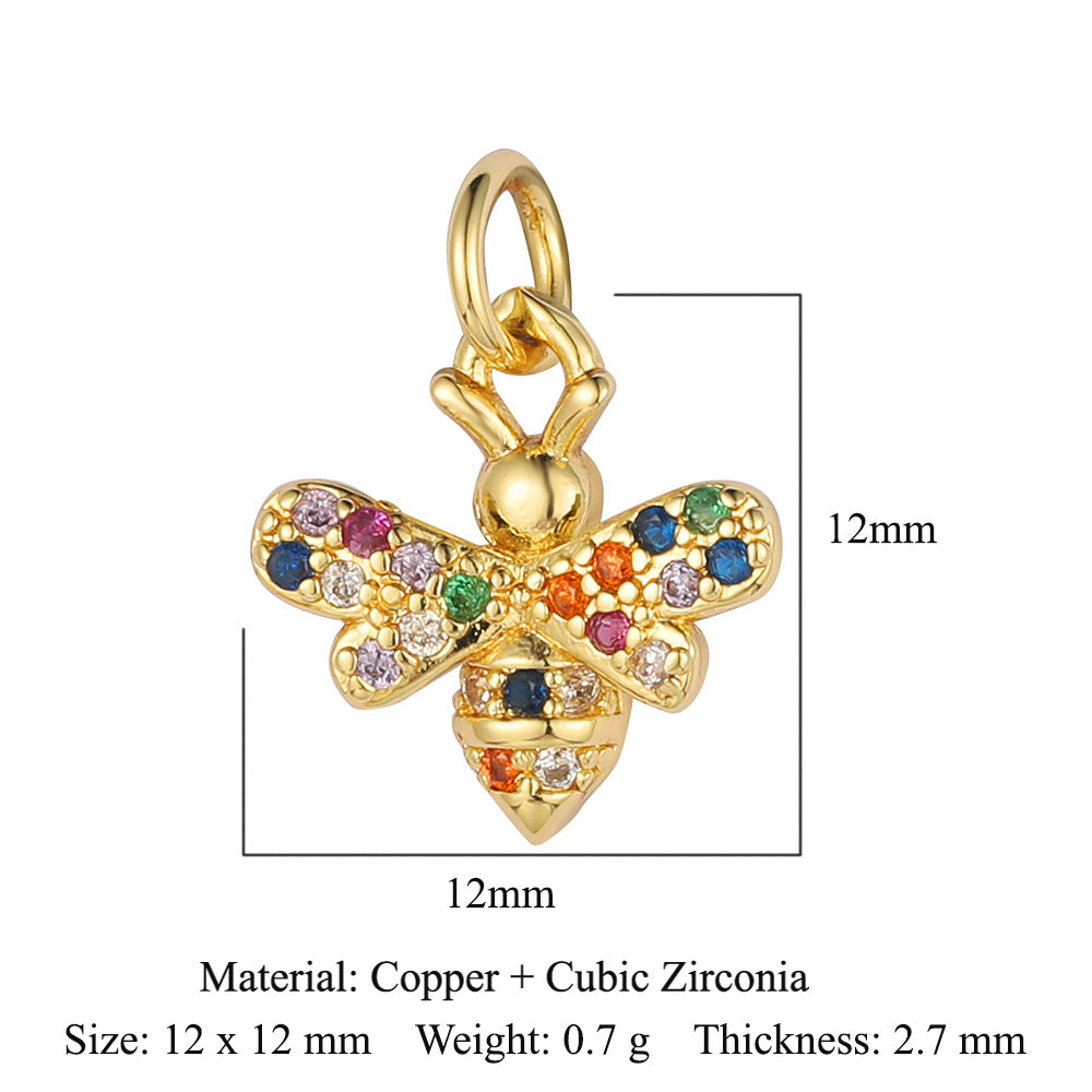 Butterfly Bee Elephant Copper Zircon Pendant