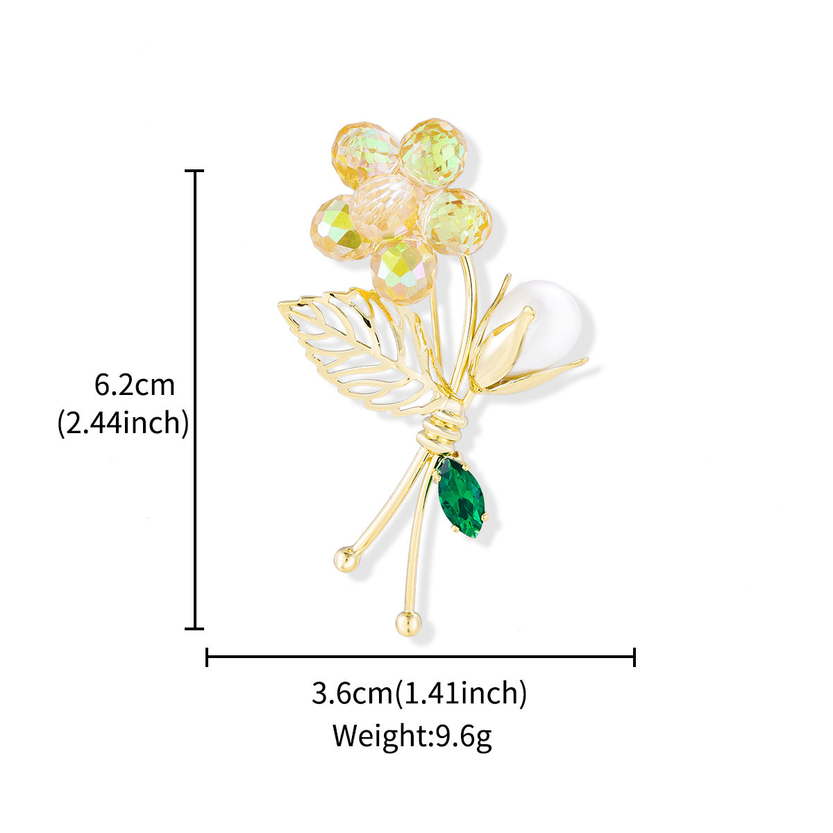 Eco-friendly crystal brooch pin