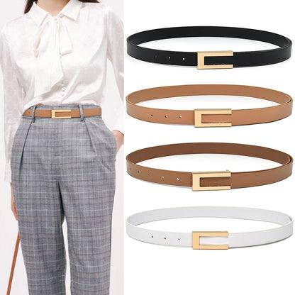 Trendy women's thin belt