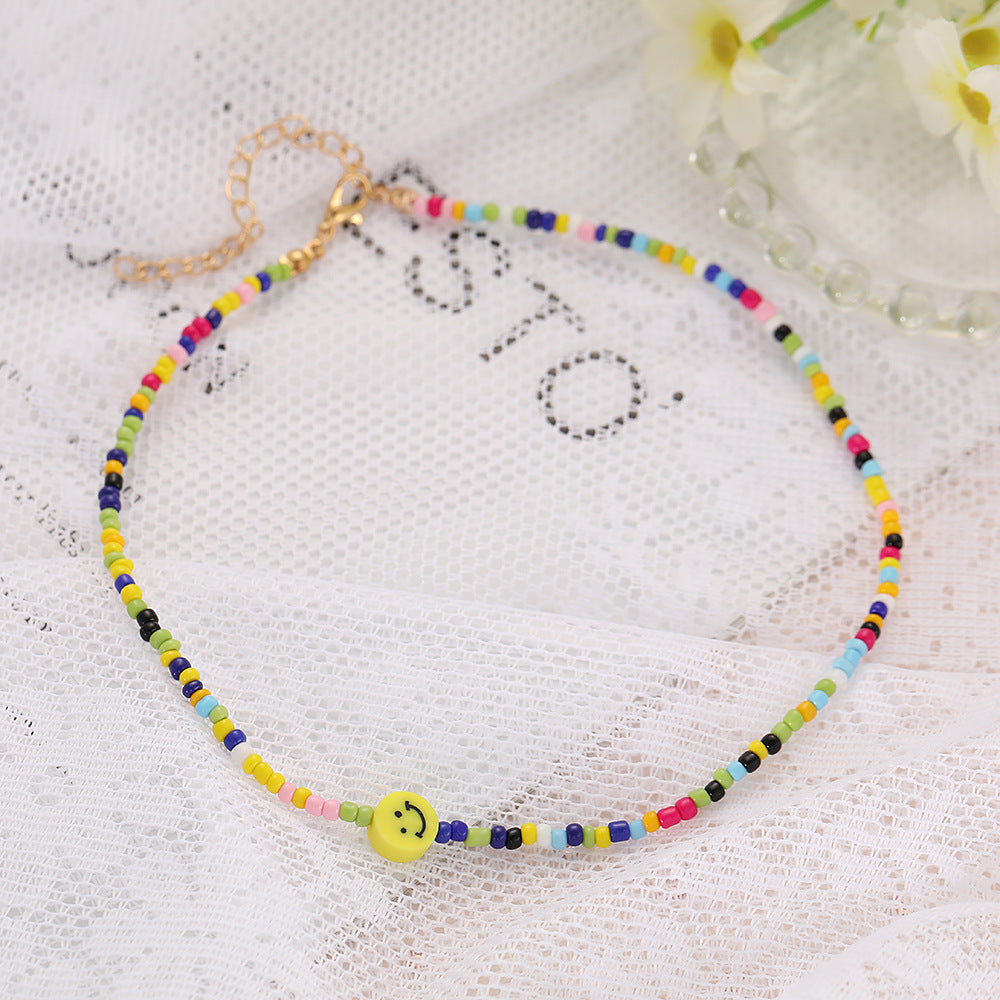 Colorful Rice Bead Bohemian Short Necklace