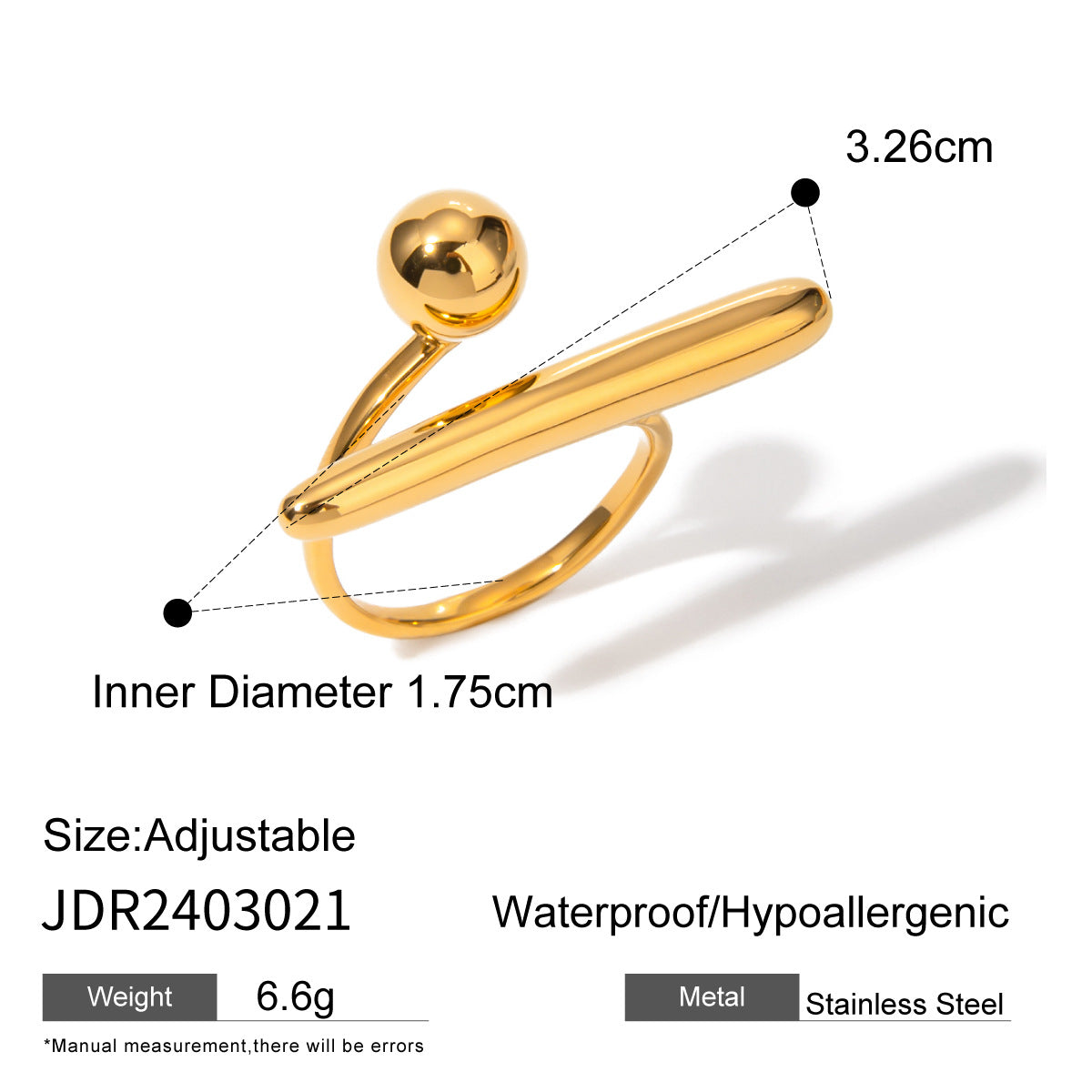 18k gold geometric simple open ring