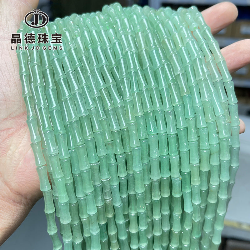 5 * 12Mm natural green Dongling jade bamboo beads loose beads