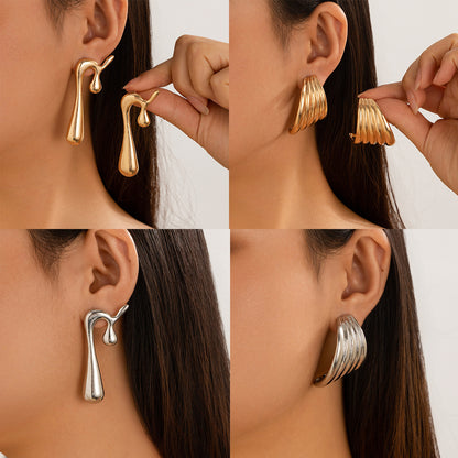 Irregular water drop earrings