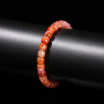 Natural Nanhong agate straight-cut tablet bracelet