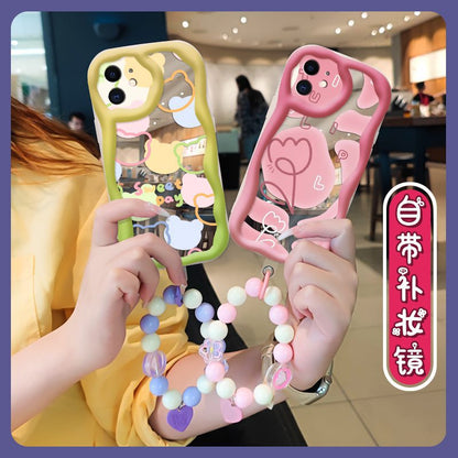 iPhone 12 Makeup Mirror Liquid Silicone Tulip Case