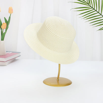 29cm Kids Flat Top Hat Sun Protection Straw Hat