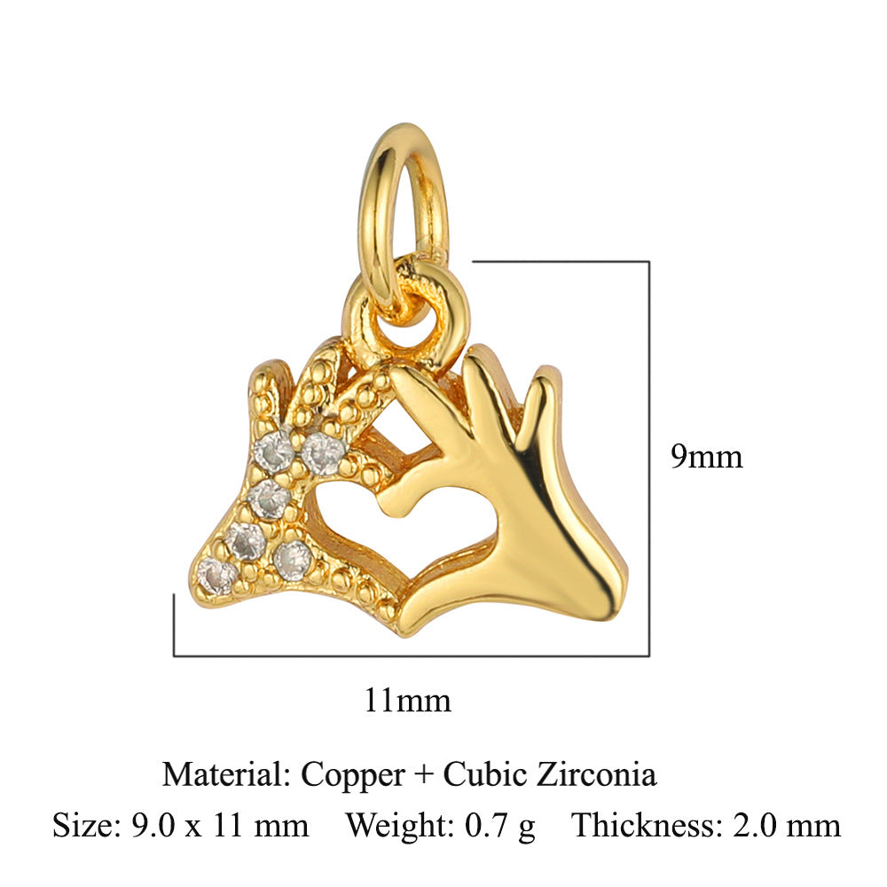 Elephant starfish tropical fish copper zircon pendant