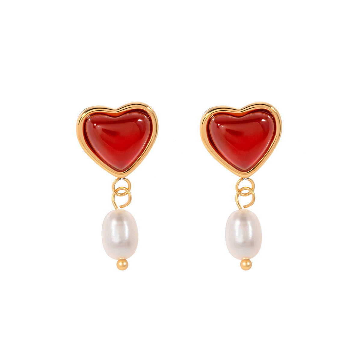 Heart red earrings