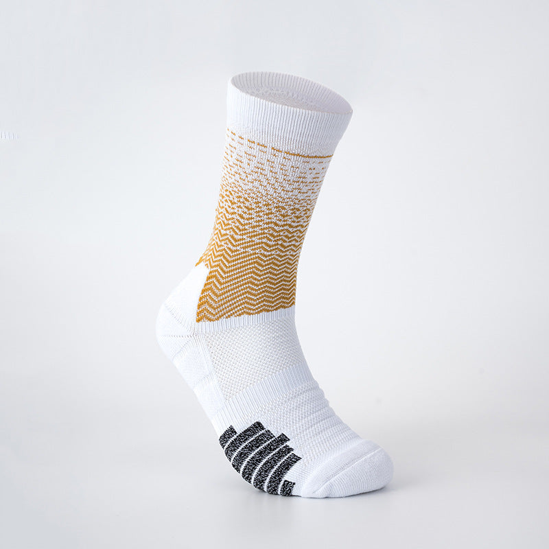 Mid-Length Basketball Socks Thick Gradient Color