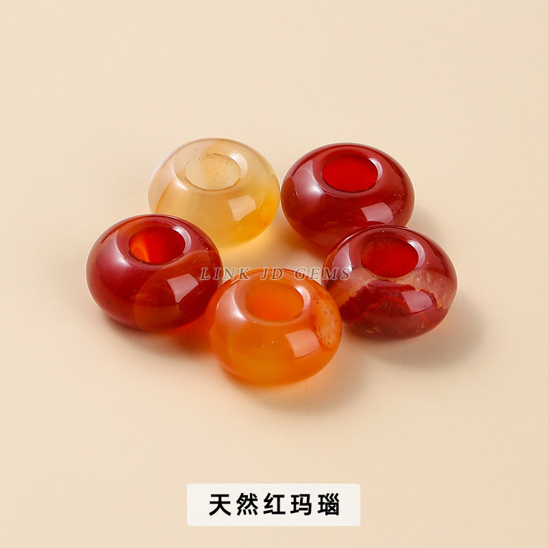 14Mm primary color agate abacus large hole bead powder