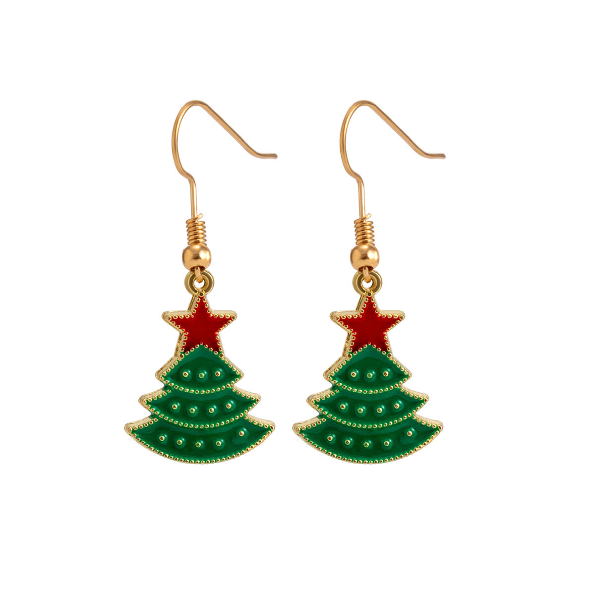 Christmas tree snowman holiday earrings