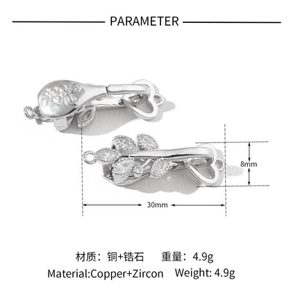 Flower shell copper zircon removable universal buckle